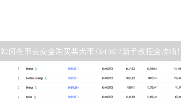 如何在币安安全购买柴犬币(SHIB)?新手教程全攻略!